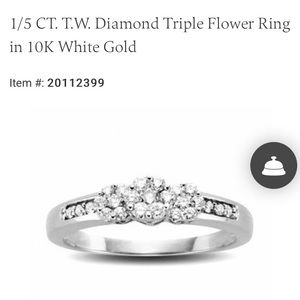Zales 1/5 CT triple flower ring - 10k white gold